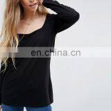 OEM Factory Small Quantity Custom Blank t Shirt Square Veck Long Sleeve t Shirt thumbnail-3