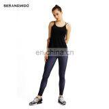 Navy High Elastic High Quality Women Dylan Knitted Tight Sexy Breathable Sports Leggings thumbnail-1