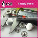 15mm Iron / Brass / Stainless Classic Metal Snap Button Clothes Snap Buttons