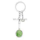 China Cheap Zinc Alloy Silver Badminton Shuttlecock Keychain For Promotion Gifts