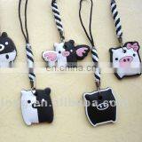 Novelty Personalized Custom Pig Logo Soft Pvc Keychains for Mobile Phone