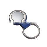 Custom Logo Round Metal With Leather Belt Keychain thumbnail-3