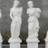 Classic Colored Garden Statue Marble Four Season Lady Sculpture With Grapes thumbnail-3