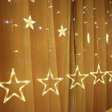 12 Stars 138 Led Curtain String Lights Factory Outlets Led Big Star Curtain Christmas Light Wholesale thumbnail-4