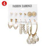 6pcs/set Women Earrings Boutique Exaggerated Matte Stud Earrings GIRL Female Color Earings Creative Jewelry thumbnail-6