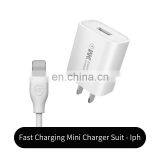 3C Certified Quick Charging Power Mini Style USB Port US Plug Charger With Data Cable USB-Lightning / Micro / Type C thumbnail-3