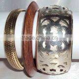 Floral Design Brass Bangle Set of 2 Pieces, Metal Women Bangle 10274 thumbnail-4