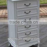 classic white wooden 6 drawer tall chest/cabinet