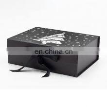 Luxury a4 Deep Black Christmas Eve Gift Presentation Hamper Boxes Wholesale thumbnail-3