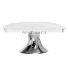 New Arrival Trendy Silver Beaded 2 Tier Cake Stand Wholesale Metal Silver Cake Stands thumbnail-3