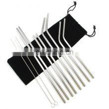 2021 Pouch Bag Cleaning Brush Gold Beer Reusable Drinking Straw Stainless Steel thumbnail-2