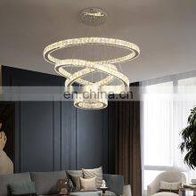 LED Round Crystal Circle Chandelier LUXURY Ring Lamp Pendant Lights For Living Room Hotel Restaurant Hanging Lights thumbnail-2