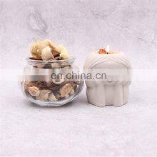 Factory Wholesale Nordic Luxury Eco Friendly Soy Wax Empty Round Candle Jar Ceramics Container Candle Holder thumbnail-4