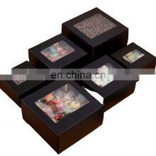 Folding Creative Black Card Paper Packaging Wedding Gift Box With Transparent Window Black Paper Recyclable Box thumbnail-2