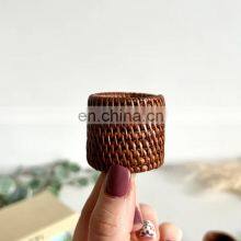 Vintage Woven Napkin Rings in Oval Shape Set of Five Set Tableware Set Napkin Holder Rings Wovenmade in Vietnam thumbnail-2