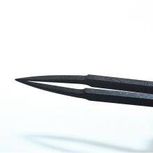 Plastic Tweezers Black Flat Head Elbow Pointed Flat Nose Round Head Plastic Anti-static Tweezers Clamping Tool 93303 thumbnail-2