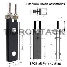 Titanium Electrodes MMO Ru-Ir Anode Plates Salt Chlorine Generator, 3 Titanium Anode Plates With Ruthenium-Iridium Coating thumbnail-3