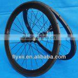FLX-WS-TW06 Full Carbon 3K 700c Road Bike Bicycle Tubular Wheelset 60mm :Rim + Spokes + Hub + Brake Pads + QR Skewers thumbnail-1