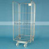 Metal Wire Supermarket Foldable Storage Shopping Roller Cart