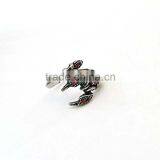 Red Stone Ring Designs for Men Steel Snake Shaped Rings thumbnail-2