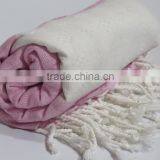 Aqua Blue Tunisian Fouta Soft Pareo Factory Wholesale Beach Towel thumbnail-4