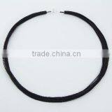 Bundled Dark Brown Cotton Necklace Sterling Silver Clasps thumbnail-1