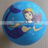 7# Colorful Printing Mermaid Rubber Basketball/ Colors Rubber Toyball