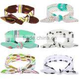 Hot-sales Baby Floral Headband Infant Headband Toddler Turban Headband Cotton Kids Knotted Headband Wh-1750 thumbnail-1