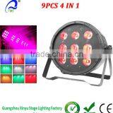 9 x 10W LED Par Light RGBW PAR 64 90W DMX512 Slim Effect DJ Stage Lighting