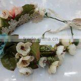 HL018 New Fashion Artificial Tiara Flower Crown Headband for Wedding Garland Bridal Headdress thumbnail-4