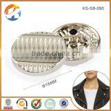 Silver Wave Design Metal Snap Button Jewelry For Jacket