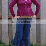 Women Shirt And Pant Color Combinations Women's Ruffled Capri Pants thumbnail-2