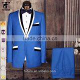 2016 Hot Sale Classic European Style Wholesale Custom Logo Formal Slim Fit Rayon RED Royal Blue Wedding Man Suits Quality Choice thumbnail-1