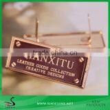 Sinicline Engraved Antique Brass Custom Metal Logo Label for Handbags