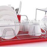 LBY Functioanl Red Dish Drying Rack With Tray and Cutlery Holder thumbnail-1