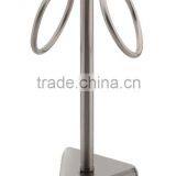 Table Top Free Standing Dual Towel Ring With Corner Triangle Base thumbnail-1