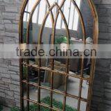 Golden Antique Arched Gothic Style Iron Wall Mirror Quality Choice