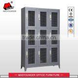 high quality KD structure 9 doors metal mesh locker