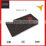 Infrared Heater vs Induction Heater 3 Burners Induction Ceramic Combine Cooker, Horizontal Type