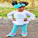 Wholesale Fall Mushroom Cartoon Long Sleeve Baby Girl Boutique Outfit thumbnail-1