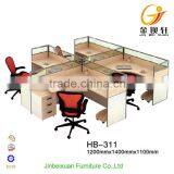 Contemporary L-shape Wooden 120 Degree Office Workstation thumbnail-2
