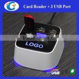 Card Reader And ABS Plastic Mini USB 2.0 Hub Cube thumbnail-2