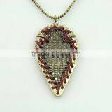 Wholesale Anti Gold Color Jewellery Meaningful Leaf Pendant Necklace thumbnail-2