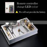 Led Rain Shower Head Square Shower Massage Jets Remote Color Changing Bath Accessories Stainless Steel Rainfall Head Shower thumbnail-5