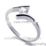 Clear Zircon 316l Surgical Stainless Steel Funny Engagement Rings