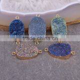 Square Shape Black / Purple Quartz Druzy Stone Beads, Square Shape Drusy Gem Stone Beads, Druzy Beads For Jewelry Making thumbnail-4