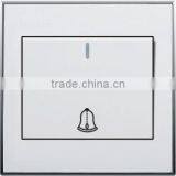 Wenzhou Manufacturer Pure White With Silver Ring Door Bell Switch Socket