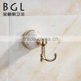 Ceramic and Zinc Alloy Design Bathroom Accessories Gold Finishing Double Hooks -11735