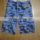 Custom 100% Cotton Canavas Marine Camouflage Print Knee Long Boy Short Pant thumbnail-1