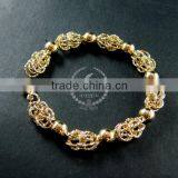 20cm 14K Light Gold Plated Brass Faceted Round Beads Link Fashion DIY Bracelet Supplies 1900069 thumbnail-1